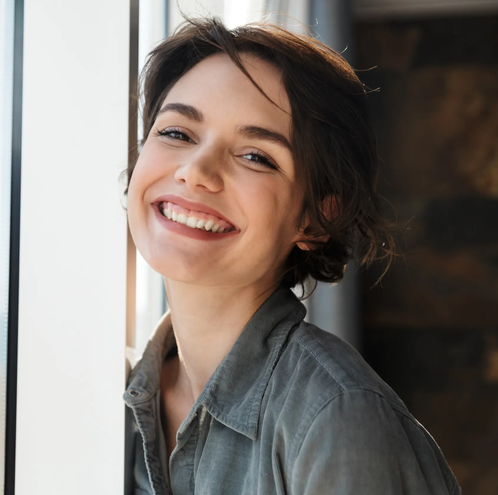 A smiling patient